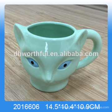 Green dolomite fox mug, ceramic fox cup wholesale